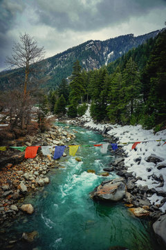 River flowing under a bridge