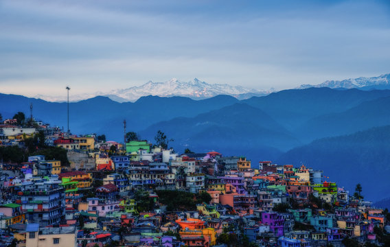 aerial view of the hill town