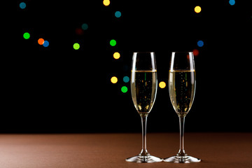 glasses of champagne. Celebration with champagne.