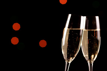 glasses of champagne. Celebration with champagne.