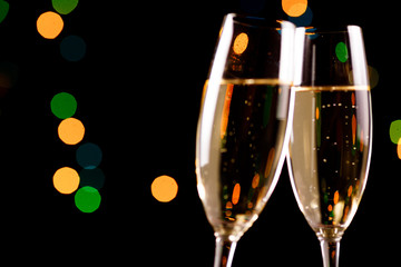 glasses of champagne. Celebration with champagne.