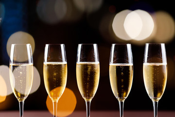 glasses of champagne. Celebration with champagne.