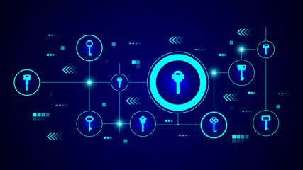 Fototapeta premium key icon. From lock and keys set