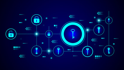 Fototapeta premium key icon. From lock and keys set