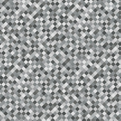 Gray Rhombus Mosaic Background. Seamless Pattern. Abstract Noise Texture. Geometric Style. Vector Illustration