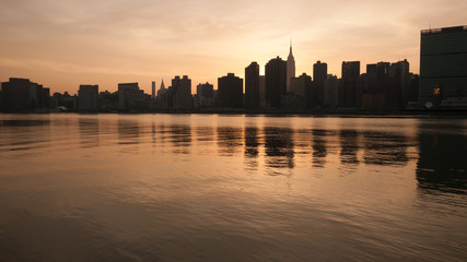 skyline at sunset