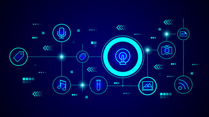 radio wave icon. From web set