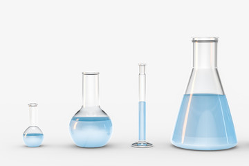 3d rendering, test tube and beaker in the lab