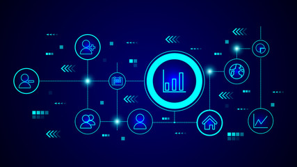 growth chart icon. From web set