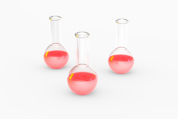 3d rendering, test tube and beaker in the lab