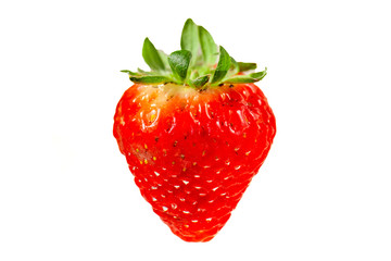 bright red juicy strawberries on a white background, isolate