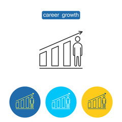 Career growth outline icons set.