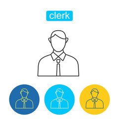Office clerk outline icons set