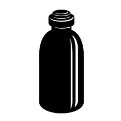 Bottle of medicine with cap simple style icon.