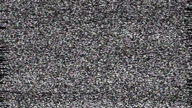 Old VHS video tape glitch noise static flickering, analog vintage TV signal