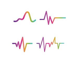 sound wave,pulse ilustration logo vector icon