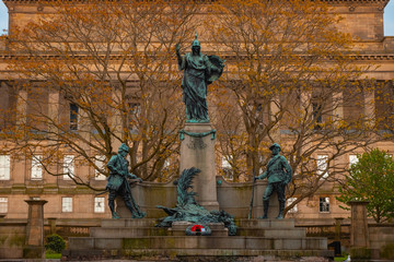 Memorial to the King's Liverpool Regiment in Liverpool, UK