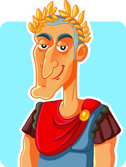Julius Caesar Roman Emperor  Vector Caricature