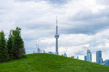 Obraz premium landscape of the city Toronto. Cloudy sky