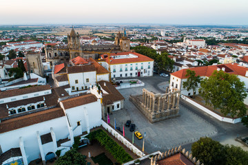 Aerial view of the city Evora Alentejo Portugal - historical center - 258827514