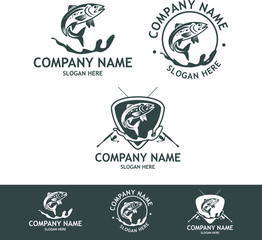 set of vintage labels Fishing