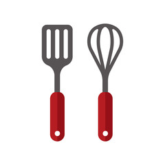 kitchen utensils icon (spatula & whisk) 