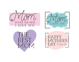 happy mothers day card set calligraphy messages