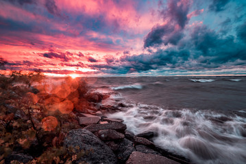 sunset over the sea