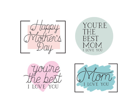 happy mothers day card set calligraphy messages