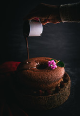 chocolate cake with candle