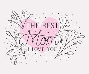 happy mothers day card with herbs heart frame