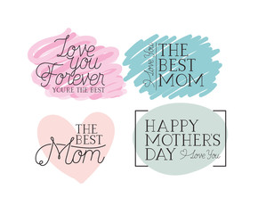 happy mothers day card set calligraphy messages