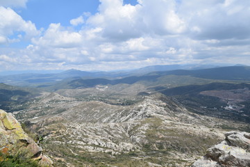 Fototapeta na wymiar Panoramic view in the a mountain range