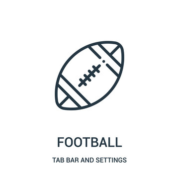 Football Icon Vector From Tab Bar And Settings Collection. Thin Line Football Outline Icon Vector Illustration.