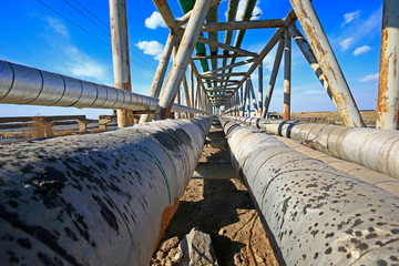 Oil pipelines and valves, industrial equipment