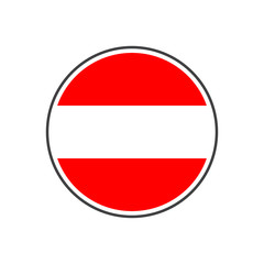 Obraz premium Circle austria flag with icon vector isolated on white background