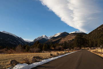 Road through Rocky Mountains National Park, Estes Park, Colorado