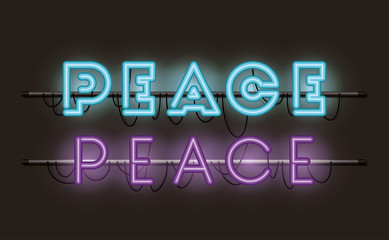 peace fonts neon lights