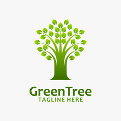 Green tree logo design