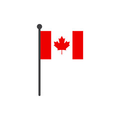 Fototapeta na wymiar canada flag with pole icon vector isolated on white background