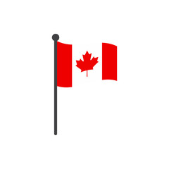 Fototapeta na wymiar canada flag with pole icon vector isolated on white background