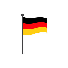 germany  flag with pole icon vector isolated on white background