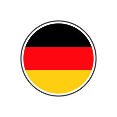 Circle germany flag with icon vector isolated on white background