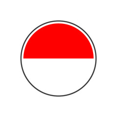 Circle indonesia  flag with icon vector isolated on white background