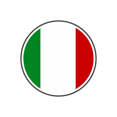 Circle italy flag with icon vector isolated on white background