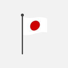 japan flag with pole icon vector isolated on white background