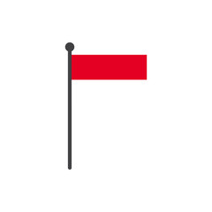 indonesia flag with pole icon vector isolated on white background