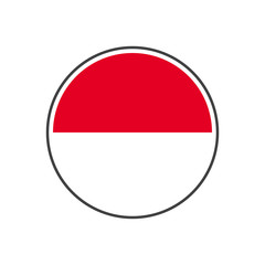 Obraz premium Circle monaco flag with icon vector isolated on white background