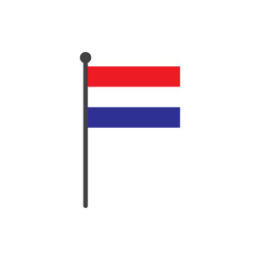 netherland flag with pole icon vector isolated on white background