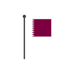 qatar  flag with pole icon vector isolated on white background